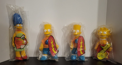 Marge Lisa Bart x2 LOT x4 1990 THE SIMPSONS Burger King Doll Dolls NEW in Bags