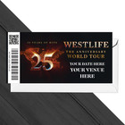 Westlife Ticket 25th Anniversary Tour 2026 Souvenir Personalised Mock Ticket