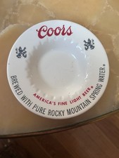 Vintage 1980s Coors Beer Brewing Co  6" Round Ceramic Ashtray, Trinket Bowl