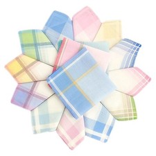 12x Weiche Baumwolltaschent&uuml;cher Unisex Washable Party Hankie Lot 11.8X11.8 ''