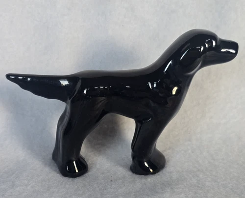 Frankoma Pottery Black Pointer Dog Ada Clay EUC Unmarked