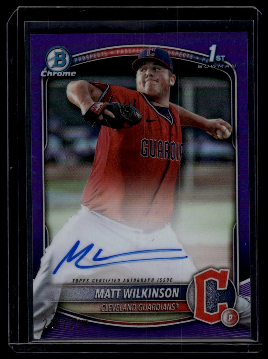 2025 Bowman #CPA-MW Matt Wilkinson Chrome Prospect Auto Purple Ref #/250