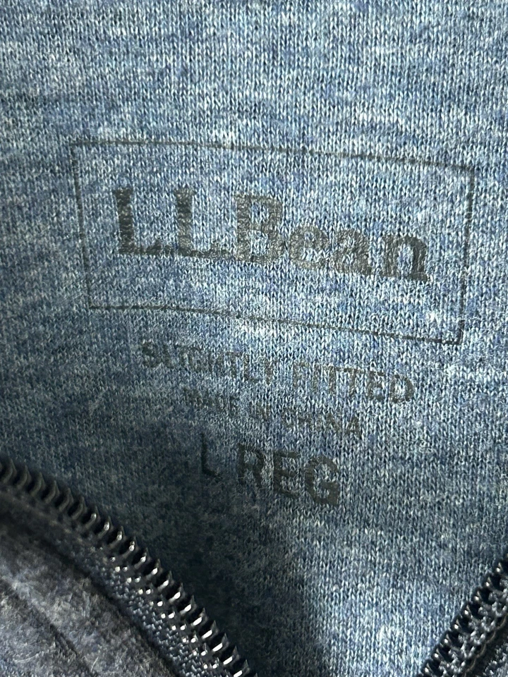 L.L. Suéter Pullover Bean Hombres 1/4 Cremallera Azul Ligeramente Ajustado Talla L Reg -507471 Foto 2 de 4