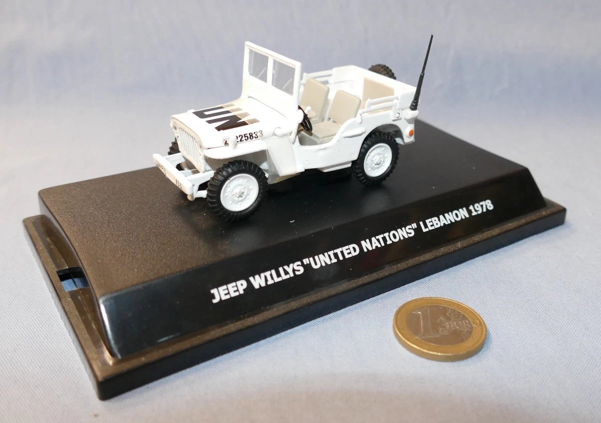 Jeep Willys CJ Mebetoys Mattel 1/43 - Version ONU Blanche - Boîte D'origine