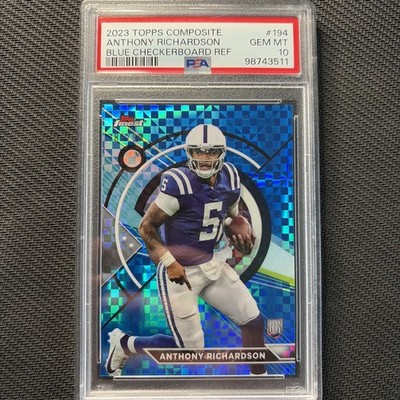 2023 Topps Finest Anthony Richardson #194 Blue Checkerboard /99