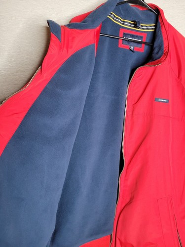 Lands End Mens 3XL Tall Red Nylon Fleece-Lined Bomber Jacket Full zip /pockets - Picture 2 of 9