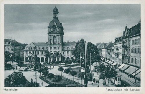 Postcard Mannheim Paradeplatz with City Hall (No.9165)