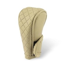 Leather Gear Shift Cover, Car Gear Shift Knob Cover, Breathable Anti-Slip Beige