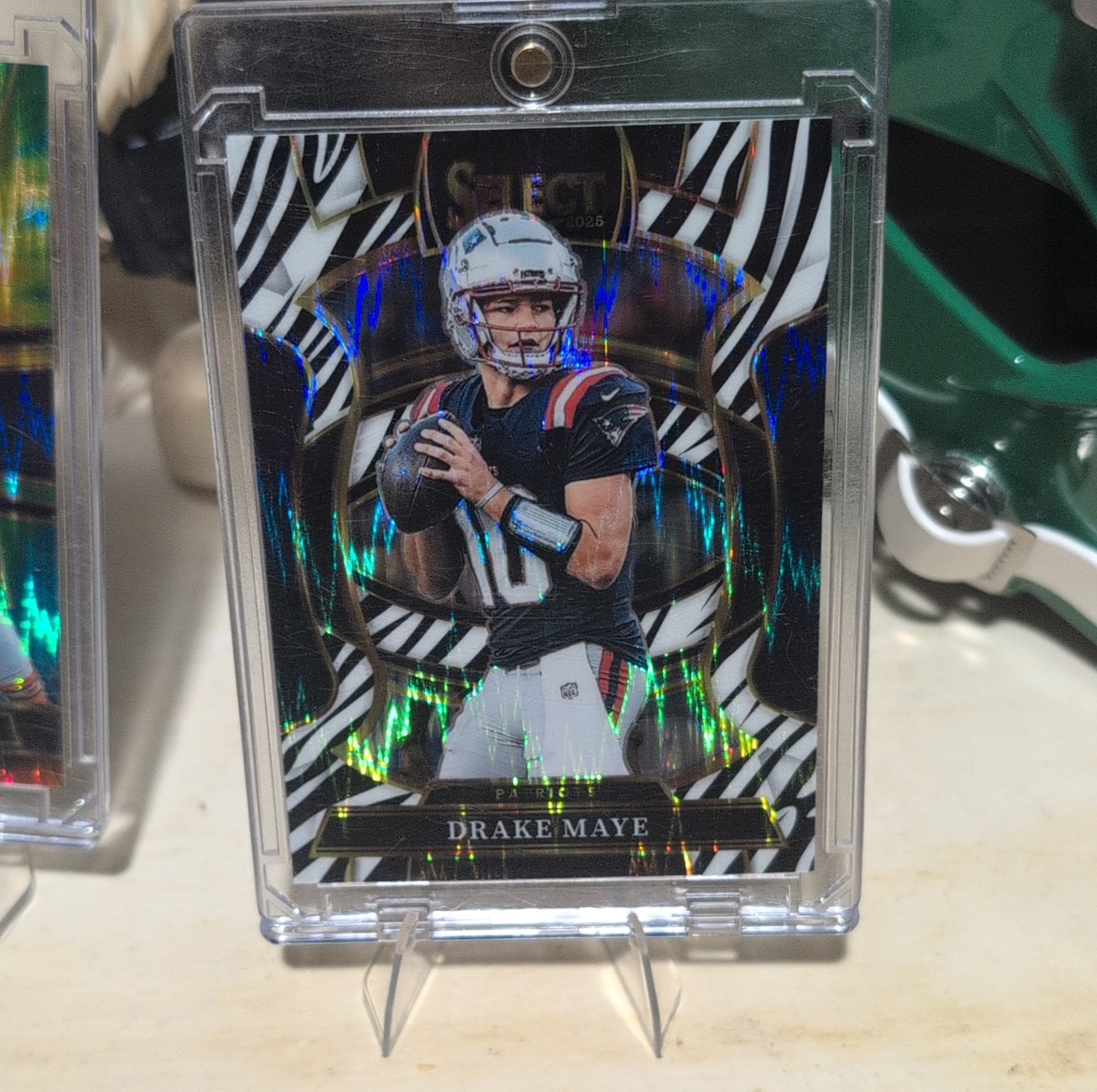 2025 Panini Select Football Drake Maye Patriots Zebra Prizm #80