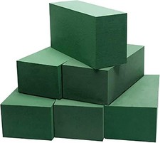 Floral Foam Blocks - 6 Pack Green Wet/Dry Florist Foam for Arrangements