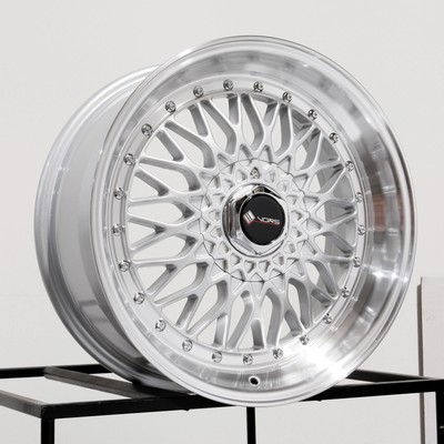 16x7 Vors VR3 4x100/4x114.3 30 Silver Wheels Rims Set(4) 73.1