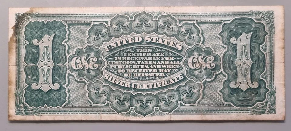 1886 One Dollar Silver Certificate Large $1 Banknote Martha Washington #96333 - Image 2 of 2
