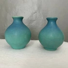 Van Briggle Pottery Aqua Bud Vases  Set Of 2