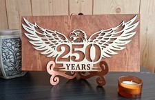 250th Anniversary Patriotic Eagle Decor, Wooden Sign for Man Cave, Bar, Home