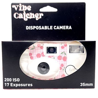 Vibe Catcher Disposable Camera 35mm 200 ISO 17 Exposure - Cherry Design