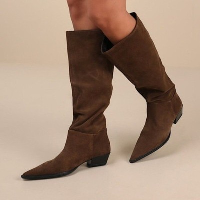Vagabond Shoemakers Cassie Boot in Mocca Brown knee high suede leather heeled