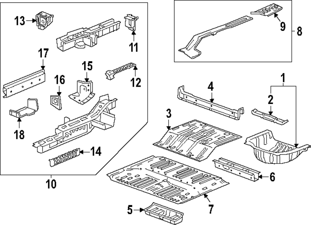 Genuine GM Driver Side Underbody Rear Side Rail Reinforcement 23497965