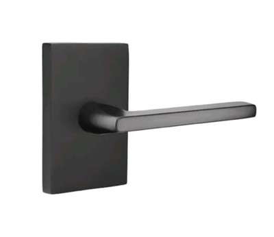 Emtek 5112HLORHUS19 Passage Rectangular Helios Lever RH Flat Black