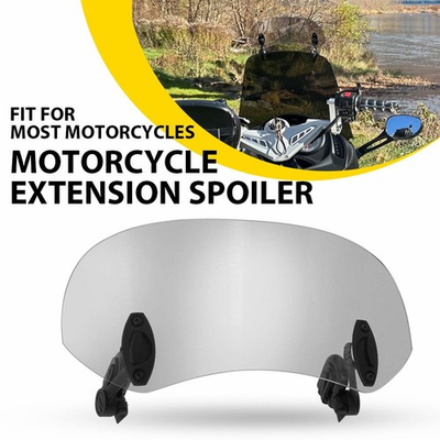 #ad Universal Motorcycle Windshield Wind Screen Deflector Extension Spoiler Clip On $18.99