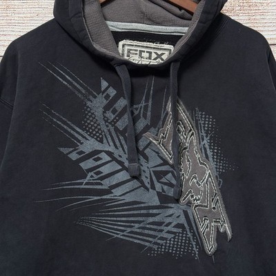 Fox Racing Pullover Hoodie Mens XL Black Graphic Logo Motocross