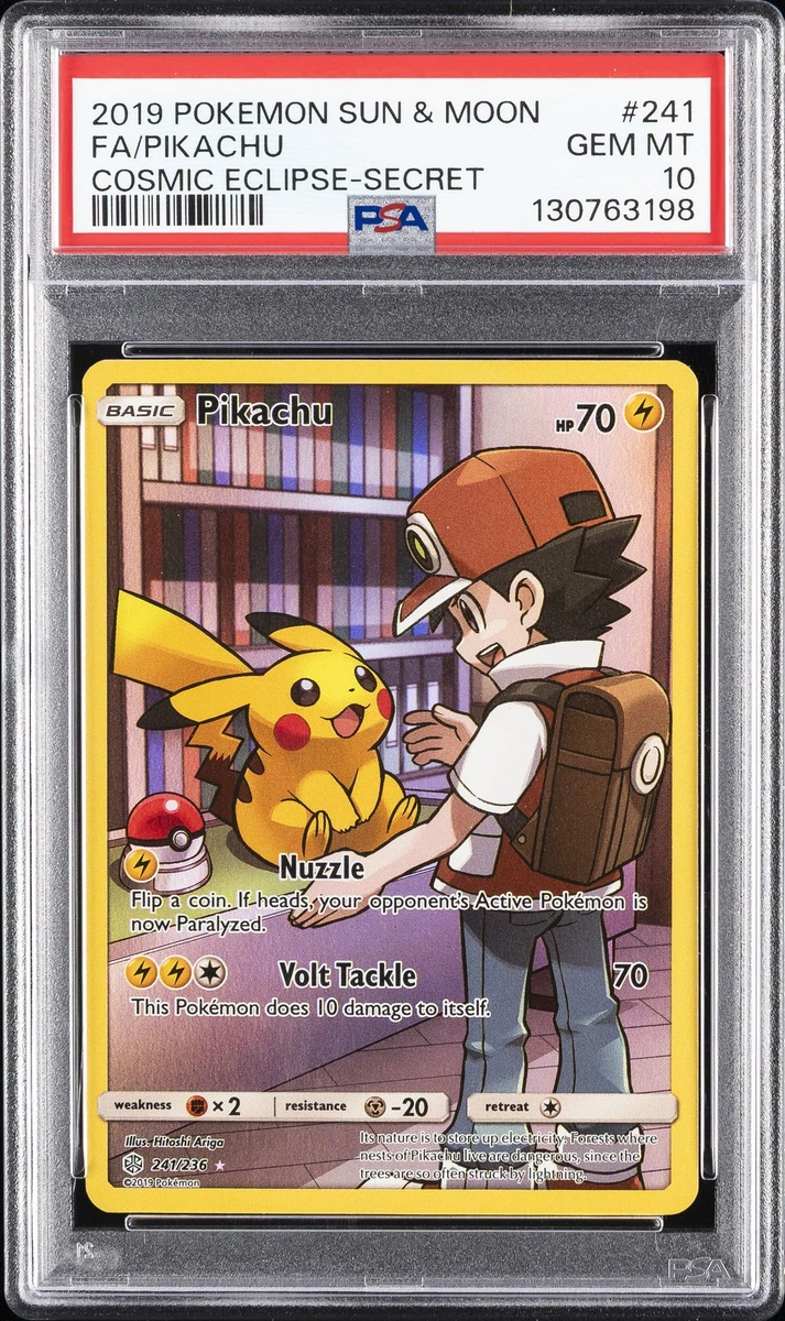 Pikachu Pokémon TCG Sun & Moon Grade 10 Individual Trading Card