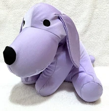 RARE Idea Nuova Nylon Purple Dog 16" Plush Toy Pillow Stuffed Animal Microbeads