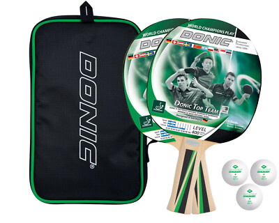 DONIC '' TEAM 400 2 PLAYER SET '' EXCELLENT TABLE TENNIS SET NEW