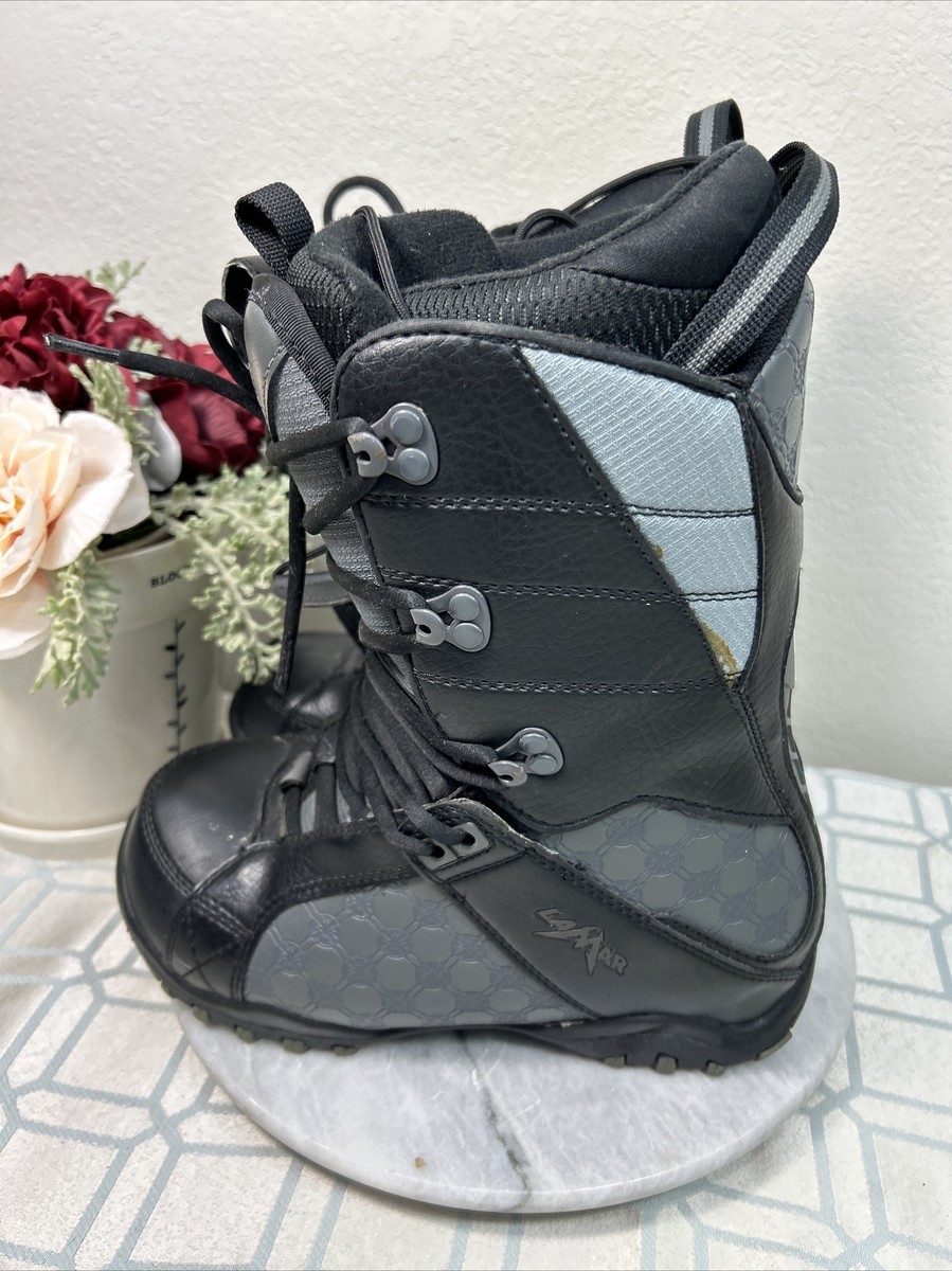Lamar Snowboarding Boots Snowflakes Designed Black & Gray  display picture 2