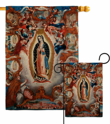 Virgin of Guadalupe Burlap Garden Flag Religious Faith Decorative Yard Banner