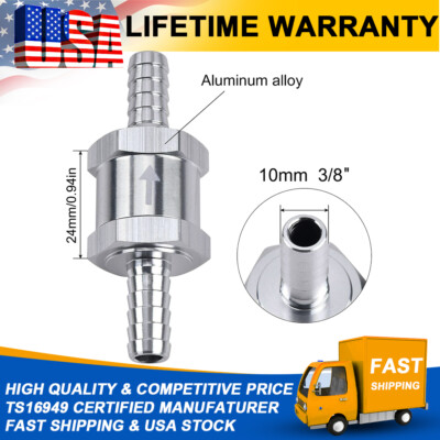 New 10mm 3/8'' Fuel Line Non-Return One Way Air Fuel Oil Check Valve Diesel Gas