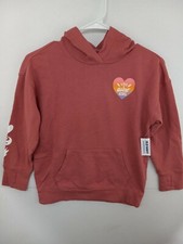 OLD NAVY You Glow Girl Dusty Red Garment-Dyed Pullover Tunic Hoodie Girls Small