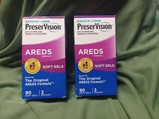 2 Bausch + Lomb PreserVision AREDS Eye Vit & Mineral Supplement Soft Gels 3.26