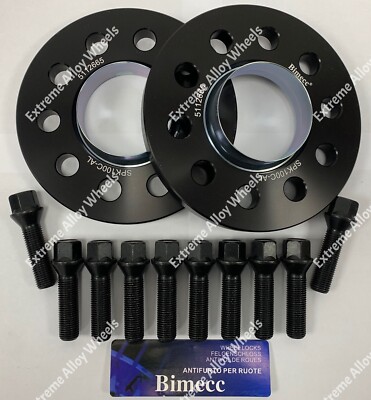 10mm Alufelgenabstandhalter schwarz für Mercedes E M R S Klasse GLA GLB + Schrauben 5x112