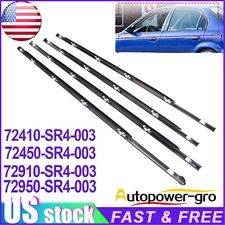 Outer Weatherstrip Door Belt Rubber Set Fits For Honda Civic 4D Sedan 1992-1995