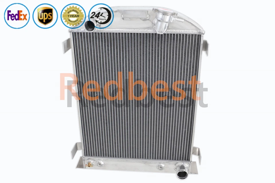 For 1938 Ford Model 85/81A/82A Base/Deluxe/Standard 4 Row Aluminum Radiator - Image 2 of 4
