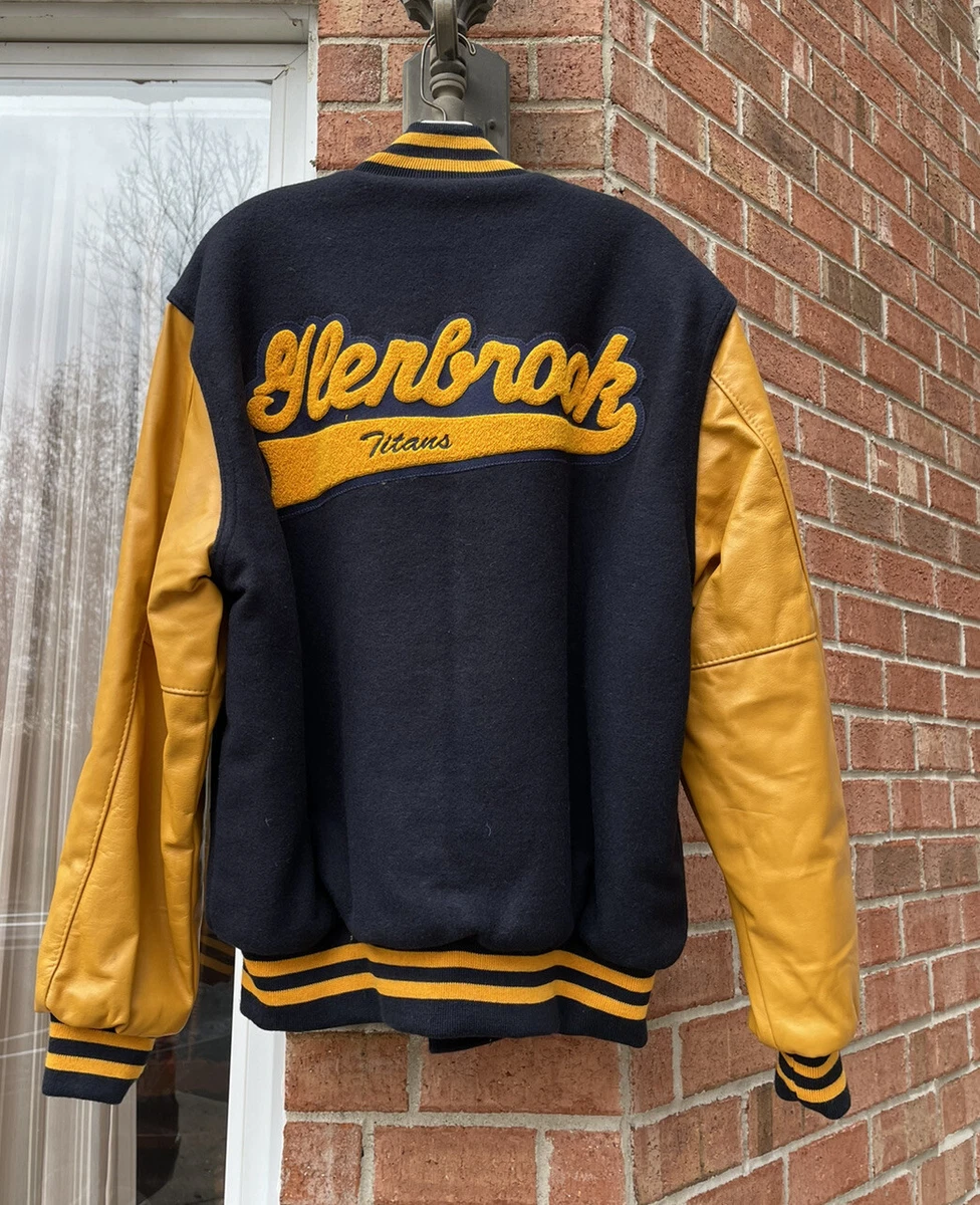 Vintage Holloway Varsity Jacket Wool Leather Letterman L Glenbrook Titans USA