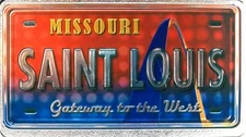 Saint Louis Missouri Gateway to the West Foil Panoramic Dual Sided Fridge Magnet