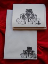 Chow Puppy Trio 2 Piece Set-Notepad,6 Blank Notecards and Envelopes New