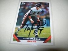 1993 TOPPS TOM WADDLE AUTOGRAPH SIGNED AUTO #450 CHICAGO BEARS
