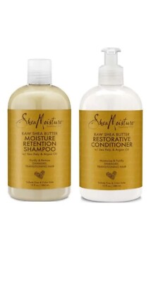 Shea Moisture Raw Shea Butter Feuchtigkeitsretention Shampoo & Conditioner 13oz 