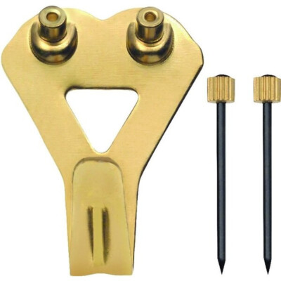 OOK 50025 Professional Picture Hanger, 50 lb, Steel, Brass, Gold, 3 Piece PK 2