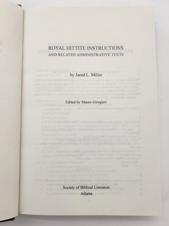 Royal Hittite Instructions and Related Administrative Texts by Jared Miller HC - Image 4 of 4