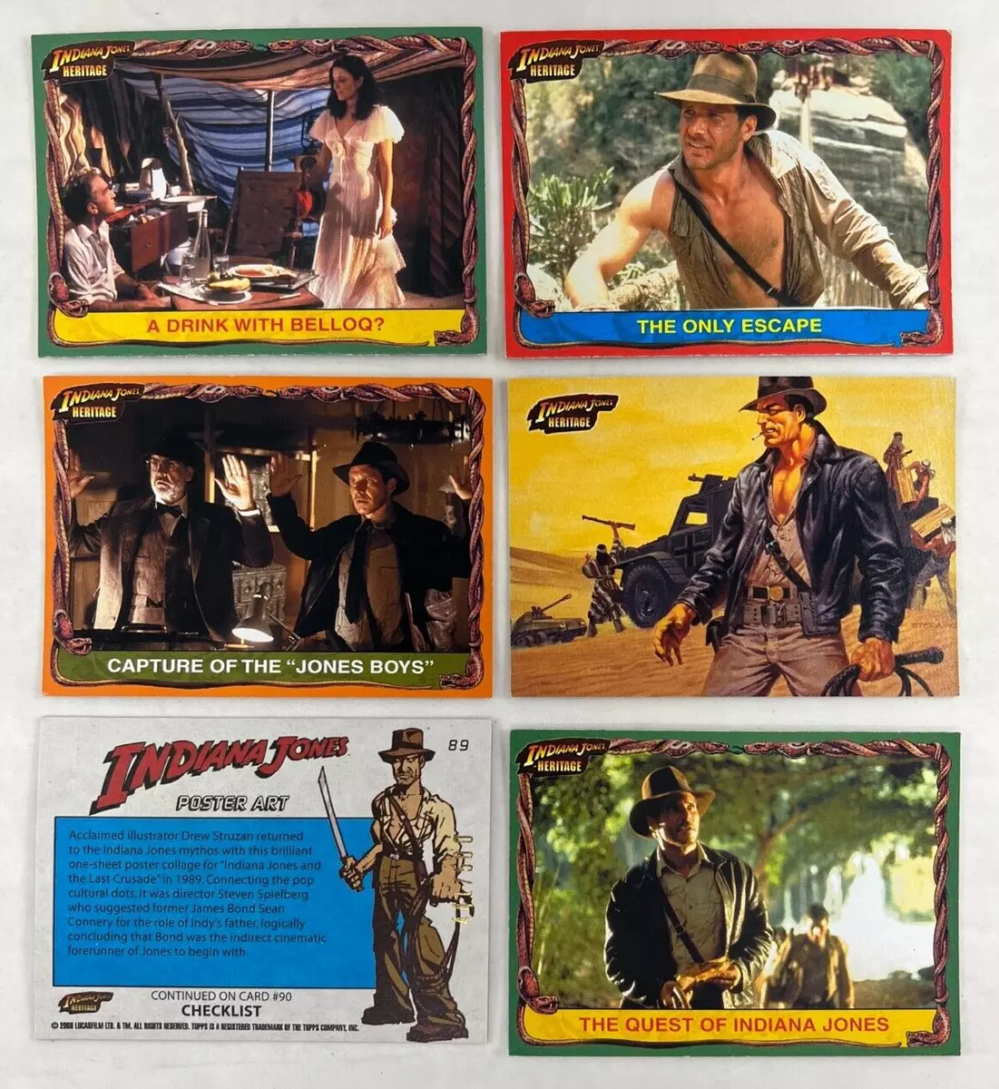 2008 Topps Indiana Jones Heritage Checklist, Trading Cards Details