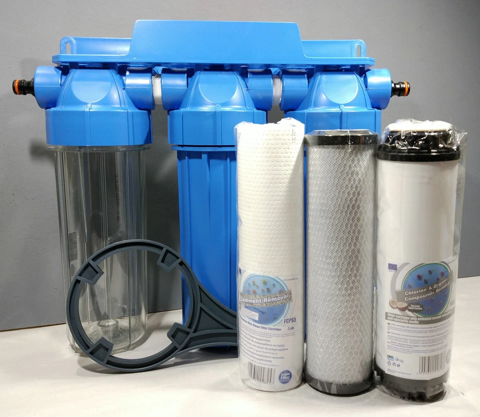 AQFILTERS 3 Stufen HMA Hochdurchfluss Wasserfilter KOI Teich Entchlorierer Chlorentfernung