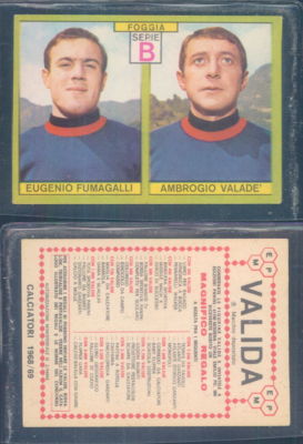 R@RA SANDWICH FOOTBALLERS FIGURE 1968/69-FOGGIA, SMUMAGALLI/VALADE'-NEW, PERFECT