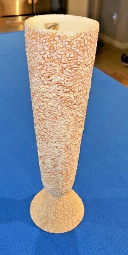 Royal Haeger Contemporary Vase R1724 MCM Persimmon Texture 15 inches