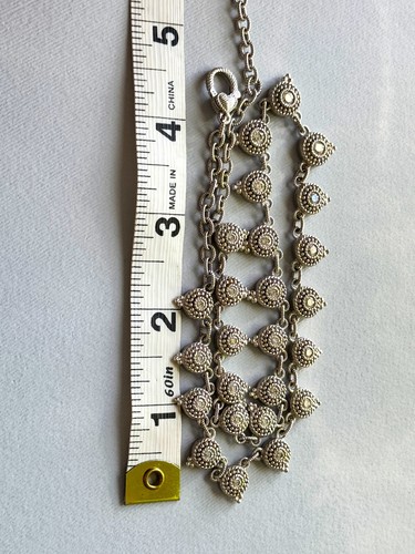 Judith Ripka Sterling Silver Dew Drop Statement Necklace 18" to 20" Adjustable - Picture 7 of 8