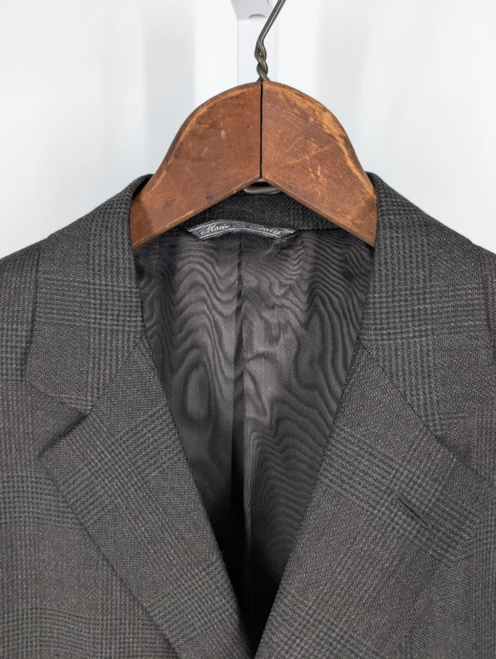 Chaqueta Blazer Barney's New York De Colección Y2K Azul Verde Pata de Gallo Cuadros 40" Italia Foto 3 de 4