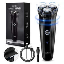 SEJOY Men Electric Shaver Rechargeable Pop-up Trimmer Rotary Razor Beard Shaving