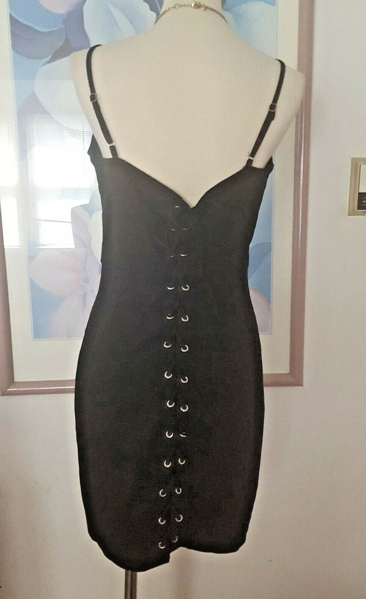 Women's M.N.I. Los Angeles NWT $58 Black Lace Up Back Mini